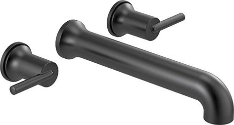 Delta Faucet T5759-BLWL Tub Filler Wall-Mount, Matte Black - - Amazon.com Wall Mounted Tub Filler, Delta Trinsic, Bad Inspiration, Roman Tub, Wall Mount Faucet, Tub Spout, Delta Faucets, Tub Filler, Faucet Handles