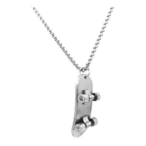 ROIAL Skateboard Necklace (Silver) ($49) ❤ liked on Polyvore featuring men's fashion, men's jewelry, men's necklaces, necklaces, silver, mens box chain necklace, mens silver necklace and mens silver box chain necklace Skateboard Necklace, Silver Necklace Mens, Skateboard Decor, Skateboard Photography, Men's Necklaces, Weird Jewelry, Necklaces Silver, Necklace Mens, Skateboard Girl