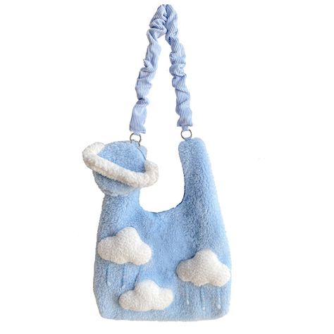 Cute Cloud, Cream Bags, Cloud Bag, Plush Bags, Handbag Outfit, Women Crossbody Bag, Blue Clouds, Bag Chain, Pretty Bags