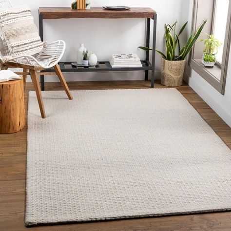 Surya Egra Modern Solid Area Rug - On Sale - Bed Bath & Beyond - 35231945 Checkered Area Rug, Solid Area Rugs, Design A Space, Bedroom Area Rug, Surya Rugs, Cream Area Rug, Rug Direct, Ivory Rug, Contemporary Area Rugs