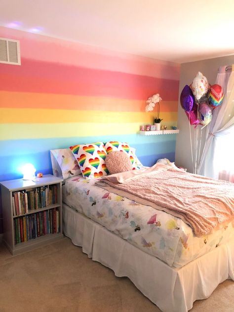 Create a whimsical escape with rainbow bedroom color ideas that evoke imagination and creativity. Use soft, pastel shades of rainbow colors for a dreamy and ethereal feel. Add whimsical accents like fairy lights and dreamcatchers for a magical touch. Transform your bedroom into a whimsical wonderland with these inspiring ideas. 🌈✨ #whimsicalescape #dreamyfeel #magicaltouch #rainbowwonderland #etherealvibe