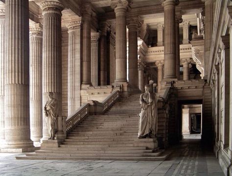 Law Court, Brussels Belgium, Classical Architecture, Grand Staircase, Neoclassical, Ancient Greece, Brussels, Art And Architecture, Belgium