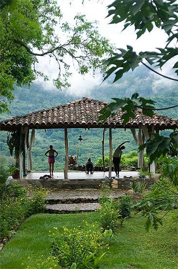 Yoga In Jungle, Yoga Deck Outdoor, Outdoor Yoga Platform, Backyard Meditation Garden, Yoga Space Design, Outdoor Yoga Space, Yoga Deck, Yoga Meditation Space, Yoga Platform