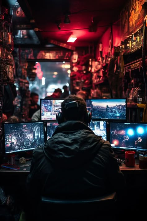 Hacker Setup, Cyberpunk Interior Design, Tech Cyberpunk, Hacker Art, Ninja Wallpaper, Game Wallpaper Iphone, Cyberpunk Design, Cyberpunk City, Cyberpunk Aesthetic