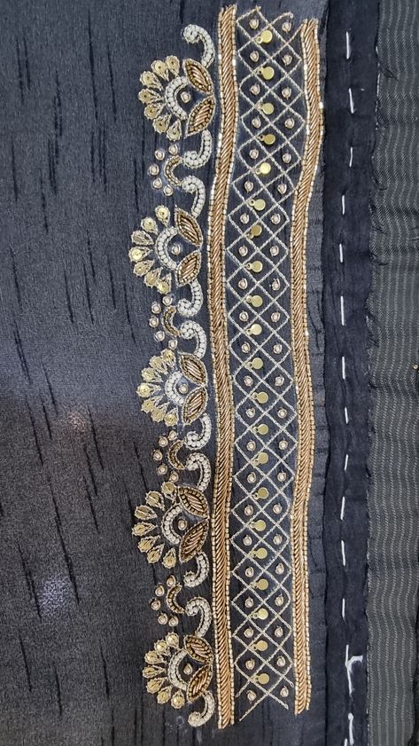 Border Handwork Design, Aari Work Pattern Design, Marodi Work Blouse, Gold Work Embroidery, Maggam Work Designs, Embroidery Boutique, Latest Blouse Designs Pattern, Traditional Blouse Designs, Hand Embroidery Dress