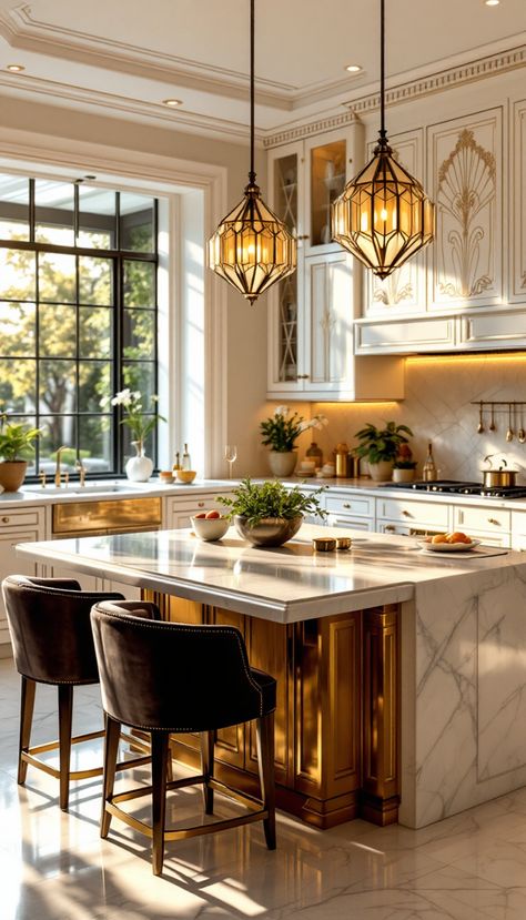 This kitchen combines luxury and style with a glamorous Hollywood flair. Perfect for homeowners looking to create a star-worthy culinary space. Hollywood