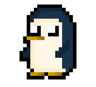 Gunter, the innocuously evil little penguin from Pendleton Wards rather oddball cartoon series Adventure Time", now rendered in a super retro 16 x 21 pixel resolution.  Fun Fact: There are in fact many penguins named Gunter, but all of them have rather different pronounciations. Penguin Pixel Art, Space Invaders Art, Adventure Time Characters, Time Icon, Pixel Animation, Penguin Art, Pixel Drawing, Adventure Time Finn, Pixel Art Characters