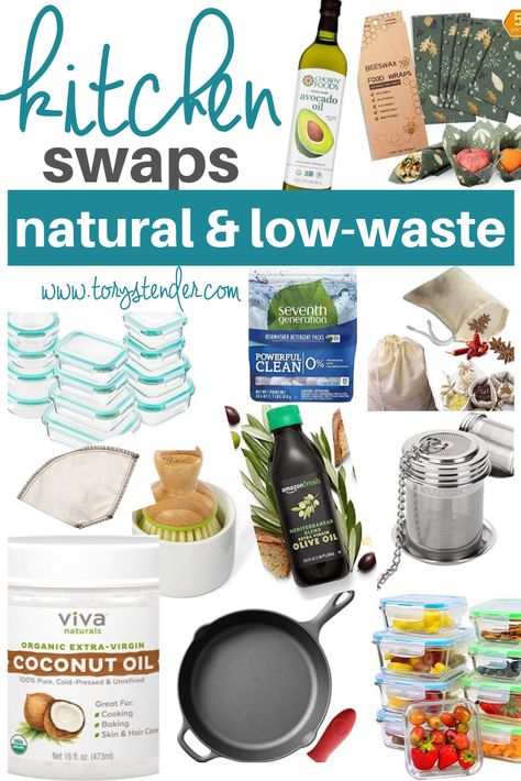 Sustainable Living Diy, Sustainable Living For Beginners, Plastic Free Kitchen, Zero Waste Swaps, Conscious Consumption, Kitchen Necessities, Plastic Free Living, Zero Waste Kitchen, Sustainable Kitchen