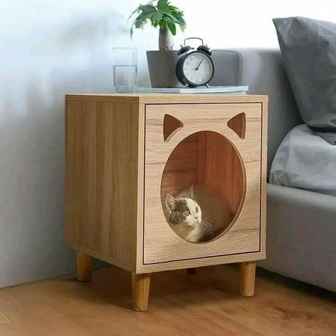 Katt Diy, Cat Furniture Design, Modern Cat Bed, Cat House Diy, Cat Cave, Modern Cat, Cat Room, Dog Houses, Cat Furniture