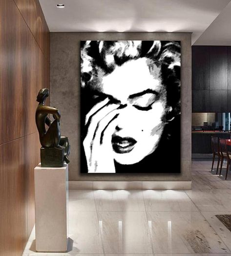 Art Deco, Marilyn Monroe, Amazing, Decoration, Modern Art, Black & White, Portrait, Contemporary Art, Living Room, Dining Room, Modern Pop Art Marilyn Monroe Art Print, Marilyn Monroe Decor, Celebrity Prints, Marilyn Monroe Art, Modern Art Decor, Hollywood Actress, Buy Wall Art, Canvas Art Wall Decor, Modern Art Prints