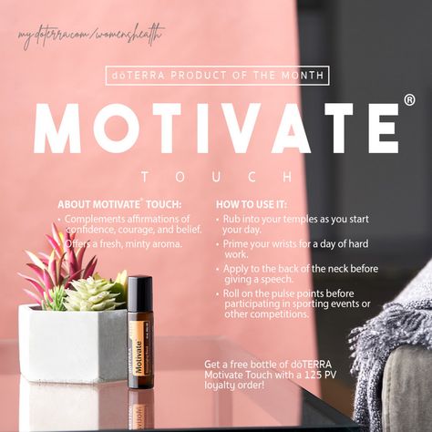 Looking for something to help you feel less overwhelmed? I have just the thing! doTERRA Motivate® Touch encourages an atmosphere of confidence, so you’re ready to tackle whatever comes your way. Place a 125 PV order by August 15th to receive a free doTERRA Motivate Touch with your order. Doterra Motivate, Preconception Planning, Essential Oils Video, Fertility Help, What Are Essential Oils, Thyroid Issues, Natural Birth, Doterra Essential Oils, Hormone Balancing