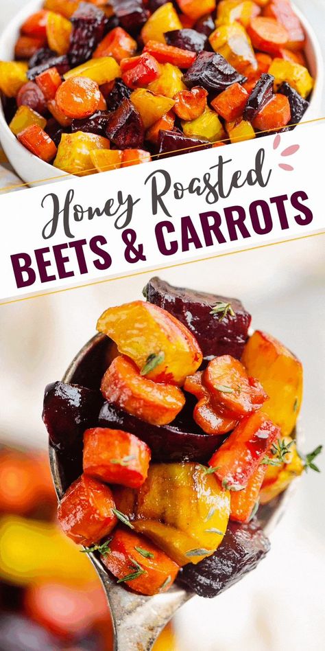 Honey Roasted Beets, Beets And Carrots, Roasted Beets And Carrots, Beets Carrots, Roasted Vegetable Recipes, Vegetable Side Dishes Recipes, Beet Recipes, Side Dishes Recipes, Carrot Recipes