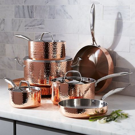 Copper Pots And Pans, Copper Cooking Pan, Copper Cookware Set, Copper Kitchen Accessories, Copper Utensils, Copper Cookware, Pots And Pans Sets, Primitive Kitchen, Kitchen Pot