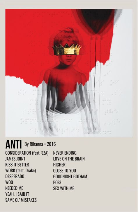 Rihanna Album Cover, Rihanna Albums, Rihanna Music, Rap Album Covers, Music Cover Photos, Minimalist Music, Music Poster Ideas, Vintage Music Posters, Cool Album Covers