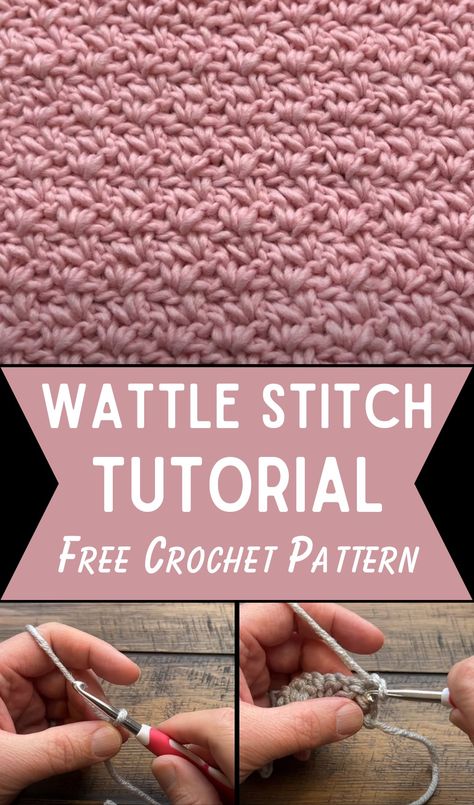 Free Crochet Wattle Stitch Tutorial Wattle Stitch Crochet, Crochet Pot Holders Free Pattern, Crochet Pot, Textured Blankets, Crocheting Projects, Easy Crochet Baby Blanket, Easy Crochet Stitches, Stitch Tutorial, Crochet Stitches Video