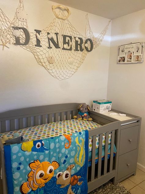 Nemo Themed Nursery, Finding Nemo Room, Finding Nemo Nursery Theme, Finding Nemo Nursery, Nemo Nursery, Finding Nemo Baby, Nemo Baby, Disney Themed Rooms, Den Room