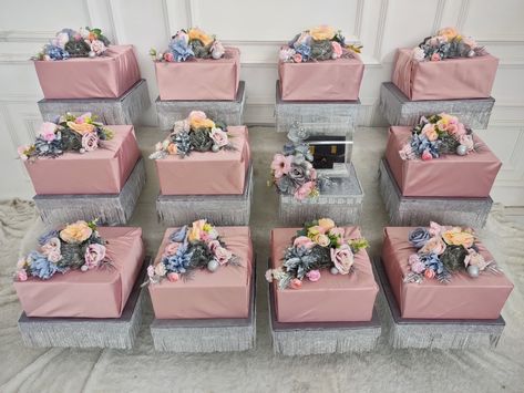 Tray Hidden Box seserahan Hidden Hantaran Ideas, Dulang Hantaran Ideas, Hidden Hantaran, Hantaran Ideas, Dulang Hantaran, Twist Braid, Cone Christmas Trees, Wedding Plan, Twist Braid Hairstyles