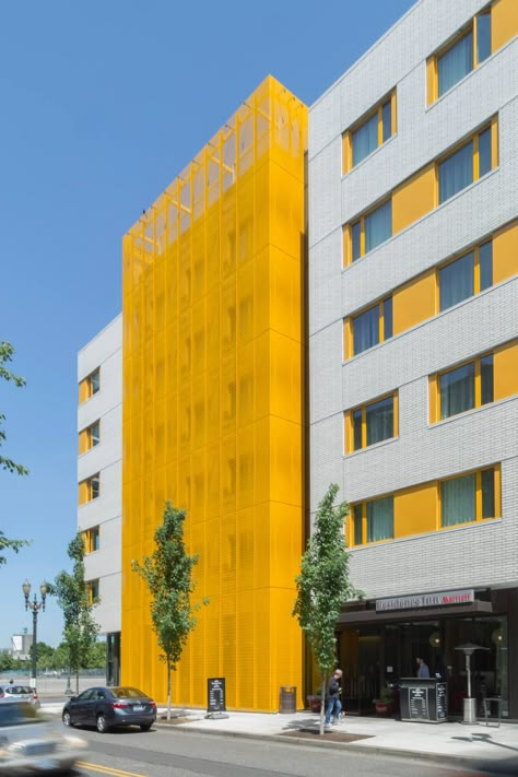 Pearl Marriott | Zahner — Innovation and Collaboration to Achieve the Incredible Colour Architecture, Facade Material, School Interior, Brick Architecture, Mid Century Modern Interiors, Outdoor School, Building Facade, Facade Architecture, Facade Design