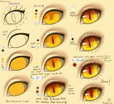 Anime eyes, text, monster, demon; How to Draw Manga/Anime Cat Eyes Drawing, Cat Eye Tutorial, How To Draw Eyes, Realistic Eye Drawing, الفن الرقمي, Eye Drawing Tutorials, Draw Eyes, Drawing Eyes, Cat Tattoos