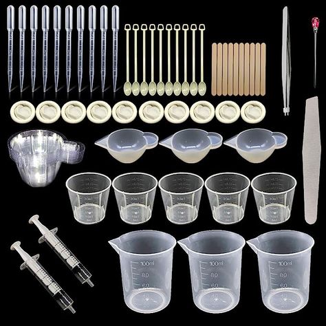 Woohome 66 PCS Epoxy Resin Tools Kit, Silicone Mold Tool Included Measuring Cup, Silicone Mixing Cups, Tweezers with Mixing Sticks, Dropping Pipette, Finger Cots, Sanding Strip for Jewelry DIY : Amazon.co.uk: Home & Kitchen Crafts Jewelry Making Tools, Resin Tools, Makeup Ingredients, Jewelry Casting, Finger Cots, Epoxy Resin Jewelry, Crafts Jewelry Making, Pipettes, Reusable Cups