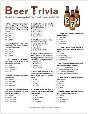 Beer Trivia, Beer Party Theme, Octoberfest Party, Beer Facts, Beer Tasting Parties, Beer Games, Oktoberfest Party, Beer Theme, Wine Tasting Party