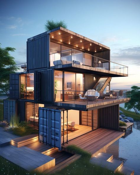 Living in a Container | Facebook Cargo Container Homes, Beautiful Outdoor Living Spaces, Shipping Container Home Designs, Container Houses, Building A Container Home, Montezuma, Architecture Building Design, Casa Container, Shipping Container House