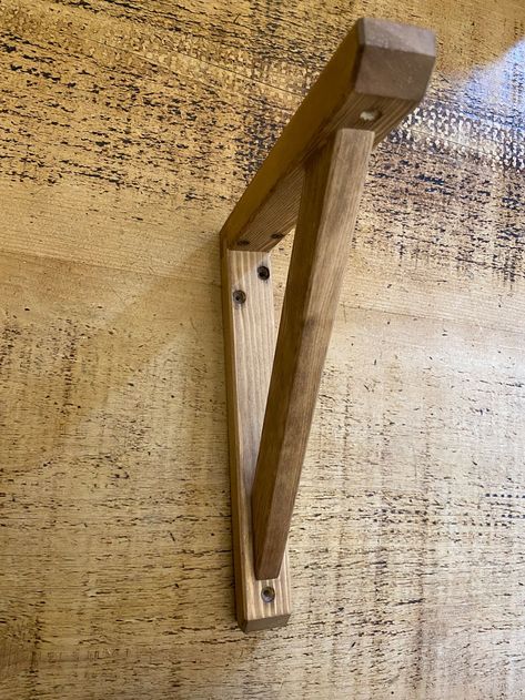 Stained Pine Shelf Brackets pair - Etsy UK Wooden Shelf Brackets, Pine Shelf, Wood Shelf Brackets, Style Shelf, Pine Shelves, Stain On Pine, Shelf Bracket, Wooden Shelf, Oak Stain