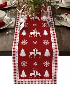 Christmas Gingerbread Man Candy Table Runner Home Wedding Table Flag Mat Centerpieces Decoration Party Dining Long Tablecloth - Table Runner - AliExpress Rustic Table Runners, Tafel Decor, Outdoor Patio Table, Christmas Runner, Table Flag, Luxury Table, Kitchen Dining Table, Christmas Placemats, Christmas Table Cloth