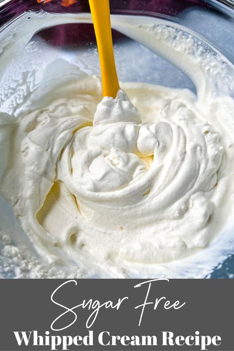 Sugar Free Whipped Cream Frosting, Sugar Free Cool Whip Ice Cream, Protein Whipped Cream, Whipped Cream Without Powdered Sugar, 3 Ingredient Whipped Cream, Cool Whip Frosting Without Pudding, Low Calorie Whipped Cream, Healthy Cool Whip, Low Carb Whipped Cream