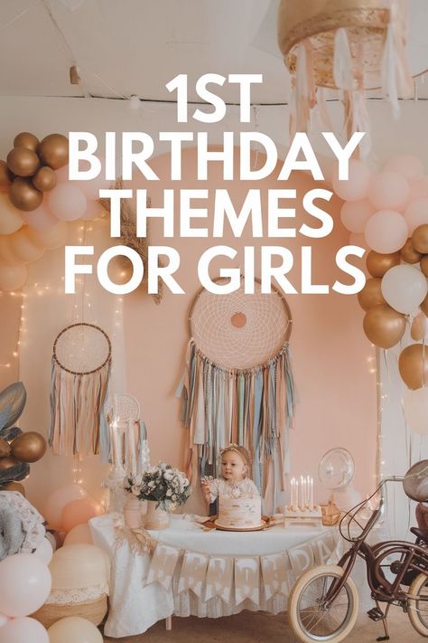 How to Choose the Best First Birthday Theme for Girls Winter Fairy First Birthday Party, Christian First Birthday Party, 1 Year Birthday Theme Girl, 1year Birthday Ideas, April First Birthday Theme, Girls First Birthday Party Themes, First Year Birthday Girl, Babies First Birthday Ideas, Chapter 1 Birthday Party