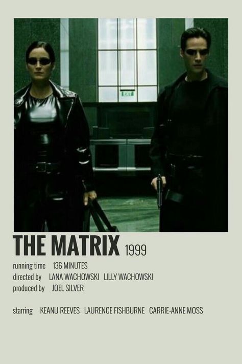 The Matrix (1999) The Matrix 1999, Matrix 1999, Lana Wachowski, Laurence Fishburne, The Matrix Movie, Computer Hacker, Hugo Weaving, Iconic Movie Posters, Movie Card