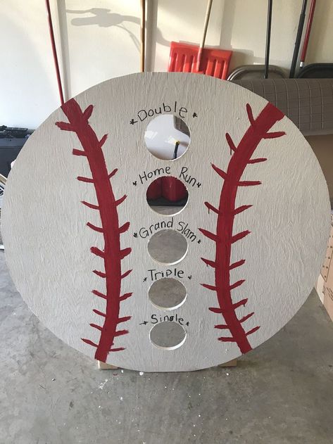 Pin by Katrece Scott on Rookie of the Year First Birthday | Baseball theme party, Baseball theme birthday, Baseball birthday party Party Crafts For Kids, Family Yard Games, Family Yard, Baseball Party Decorations, Softball Party, Baseball Theme Birthday, Baseball Crafts, Baseball Theme Party, Baseball Decor