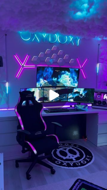 OXYDOXYTV on Instagram: "My new wall🥰 #gamingroom #gamingsetup #setup #gaming" Budget Gaming Setup, Gaming Room Setup Bedrooms, Setup Gaming, Gaming Setups, Gaming Room Setup, Gaming Room, Room Setup, Gaming Setup, New Wall