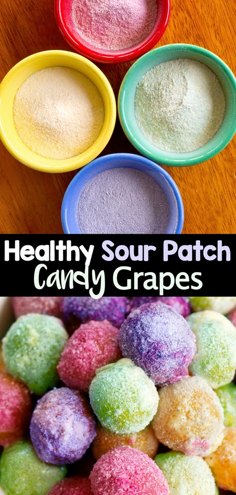 Healthy Snacks That Taste Like Candy, Bariatric Camping Recipes, Healthy Creative Snacks, Sour Patch Grapes Recipe, Sour Patch Candy, Healthy Candy Recipes, Bariatric Desserts, Sour Patch Grapes, Grape Snacks