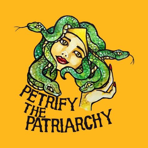 Check out this awesome 'Petrify+the+Patriarchy+Medusa+Feminist' design on @TeePublic! Snake Hair, Riot Grrrl, Grl Pwr, The Patriarchy, Feminist Art, Social Justice, Snakes, Wall Collage, Girl Power