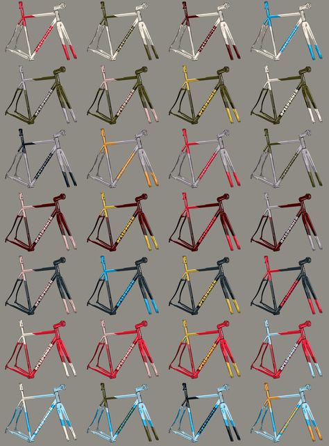 Paint Options — Speedvagen Custom Paint Bike Frame, Bicycle Paint Job Ideas, Bicycle Paint Job, Paint Bike, Bicycle Painting, Fixie Bike, Fixed Gear Bike, Custom Bicycle, Learning Graphic Design