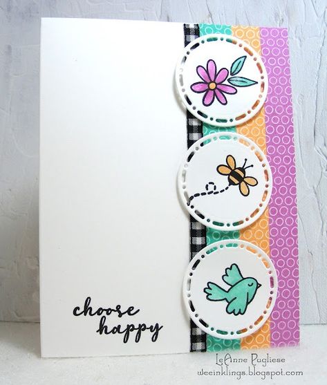 wee inklings: FMS637 Choose Happy Blender Pen, Card Layouts, Happy Cards, Vintage Tree, Be Blessed, Cool Sketches, Stamping Up Cards, Scrapbook Embellishments, Animal Cards