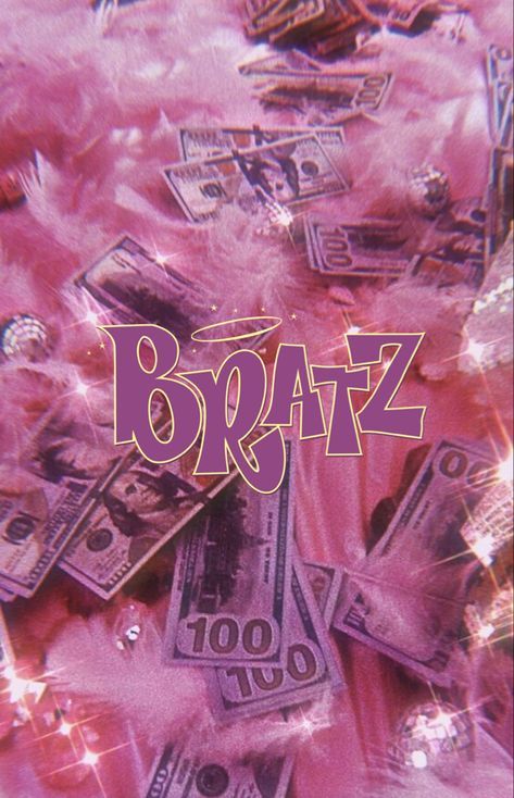 2000s Pink Aesthetic, 2000s Aesthetic Wallpaper, Pink Money, Bratz Aesthetic, Doll Backgrounds, Holiday Iphone Wallpaper, Black Bratz Doll, Brat Doll, Pink Tumblr Aesthetic