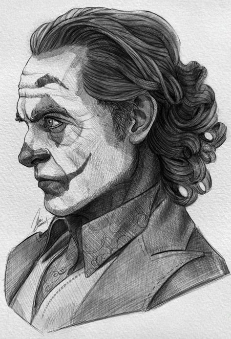 Creating or appreciating celebrity drawings can be a fascinating way to engage with pop culture and art. Celebrity drawings can range from realistic portraits to stylized or abstract interpretations, often reflecting the artist's unique perspective or technique. Joker Doodle Art, Joker Side Profile, Comic Style Art Sketch, Joker Drawing Sketches, Stealing Aesthetic, Drawing Ideas Horror, Realistic Art Drawings, Joker Reference, Drawing Ideas Portrait