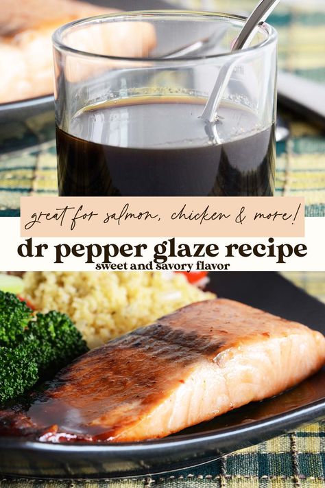 Dr Pepper Glaze, Dr Pepper Recipes, Glaze For Salmon, Dr Pepper Chicken, Dr Pepper Bbq Sauce, Doctor Pepper, Beef Ham, Bbq Sauce Chicken, Pepper Recipe