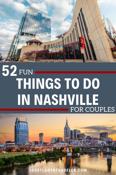 There’s no reason to stay in this weekend, because we’ve rounded up our favorite 52 fun things to do in Nashville TN for couples. That’s right, there’s something to do every single week for the next year! Things For Couples, Weekend In Nashville, Things To Do In Nashville, To Do In Nashville, Visit Nashville, Couples Weekend, Southern Travel, Creative Dates, Vacation Itinerary