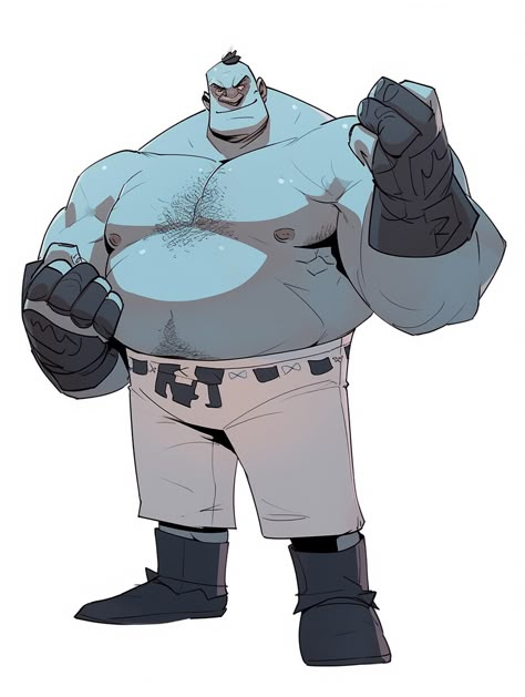 Wrestler Concept Art, Big Man Character Design, Big Character Design, Man Character Design, Oni Art, Moomin Cartoon, Male Figure Drawing, Sketch Poses, Werewolf Art