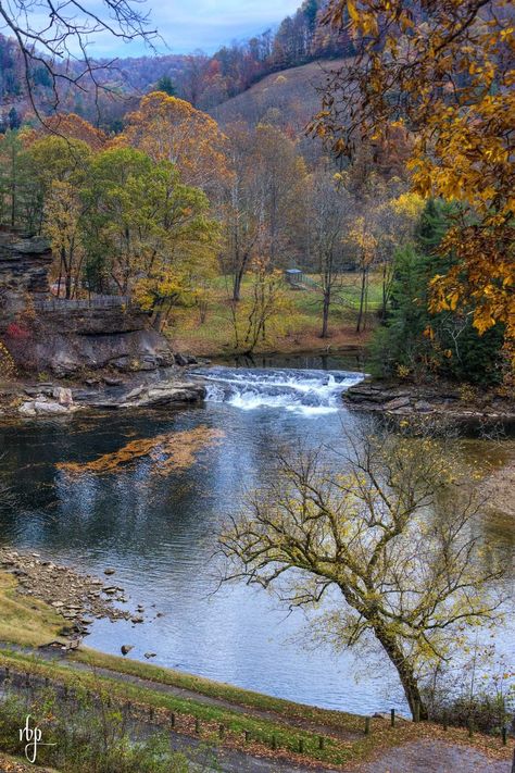 Little Kanawha River at Falls Mill ~ 2016 Braxton County, West Virginia ~ Rick Burgess Photography Water Falls, Autumn Beauty, West Virginia, Nature Beauty, The Great Outdoors, Natural Color, The Mountain, Outdoor Activities, Beautiful Places