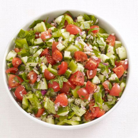 Shepherd's Salad by Food Network Kitchen Cold Sides, Recipes For Vegetables, Bean Salads, Cookout Sides, Country Market, Keto Salads, 20 Minute Recipes, Food Network Magazine, Bulk Food