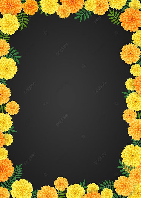 Marigold Border Design, Marigold Border, Marigold Background, Marigold Wallpaper, Silver Anniversary Party, Orange Marigolds, Orange Marigold, Background Orange, Border Background