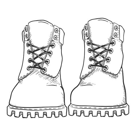 Boots Front View Drawing, How To Draw Boots Front View, Boot Drawing Reference, Boots Inktober, Boots Drawing Reference, Drawing Boots, Hj Evelyn, Boots Drawing, Step Team