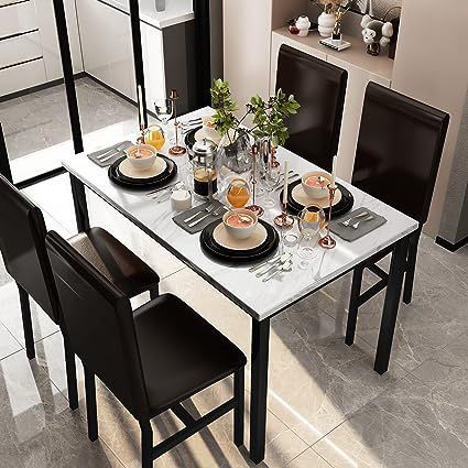 ✌TABLE AND CHAIRS DINING SET ✌KITCHEN & DINING ROOM CHAIRS ✌KITCHEN TABLES SET ✌SMALL DINING TABLE SET FOR 4 ✌BAR TABLE AND CHAIRS SET Marble Kitchen Table, Small Leather Chairs, Small Dining Sets, Kitchen Table And Chairs, Dining Table Set For 4, Dinning Table Set, Marble Kitchen, Bar Table Sets, Dinette Sets