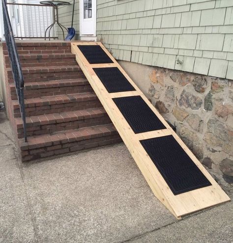 Beautiful How To Build A Ramp Over Stairs Helping Senior Dogs With Outdoor Steps Yahoo Image Search Results Dog Ramp For Stairs, Dog Ramp Diy, Dog Ramp For Car, Dog Ramp For Bed, Ramp Stairs, Diy Dog Kennel, Pet Ramp, Dog Stairs, Pet Stairs