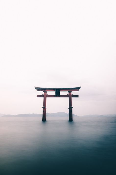 Shirahige Shrine, Shiga, Japan Tori Gate, Japanese Gate, Japan Temple, Japanese Shrine, Live Backgrounds, Sky Art Painting, Torii Gate, Japanese Temple, Anime Wall Art