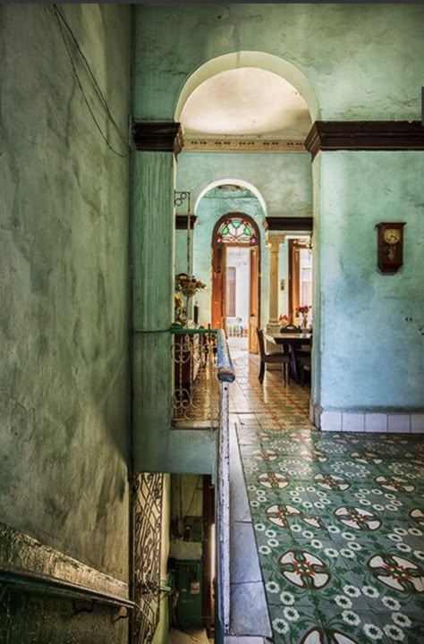 Havana Bathroom, Cuban Decor, Old Havana, Spanish Revival, Short Cut, Art Deco Period, Stain Glass, Urban Photography, Cafe Interior